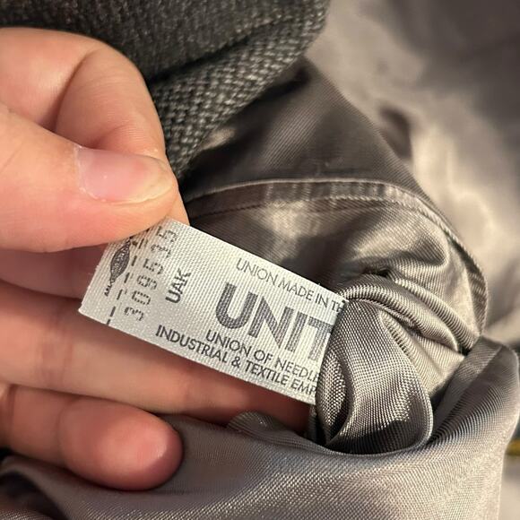 Vintage Brooks Brothers Jacket 42R Gray Herringbone Tweed Wool Blazer Sport Coat - Picture 14 of 16